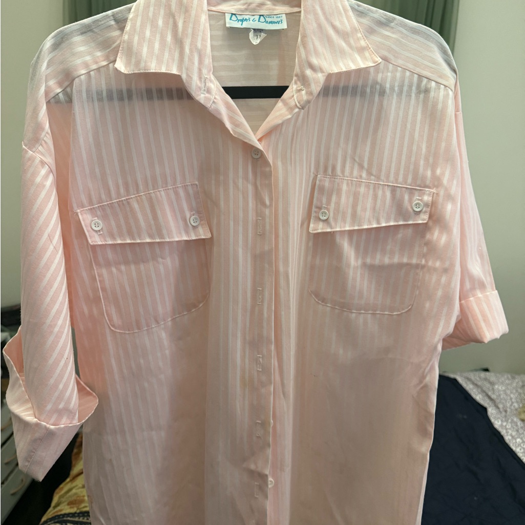 Draper's & Damon's Pink Striped Button-Up Shirt